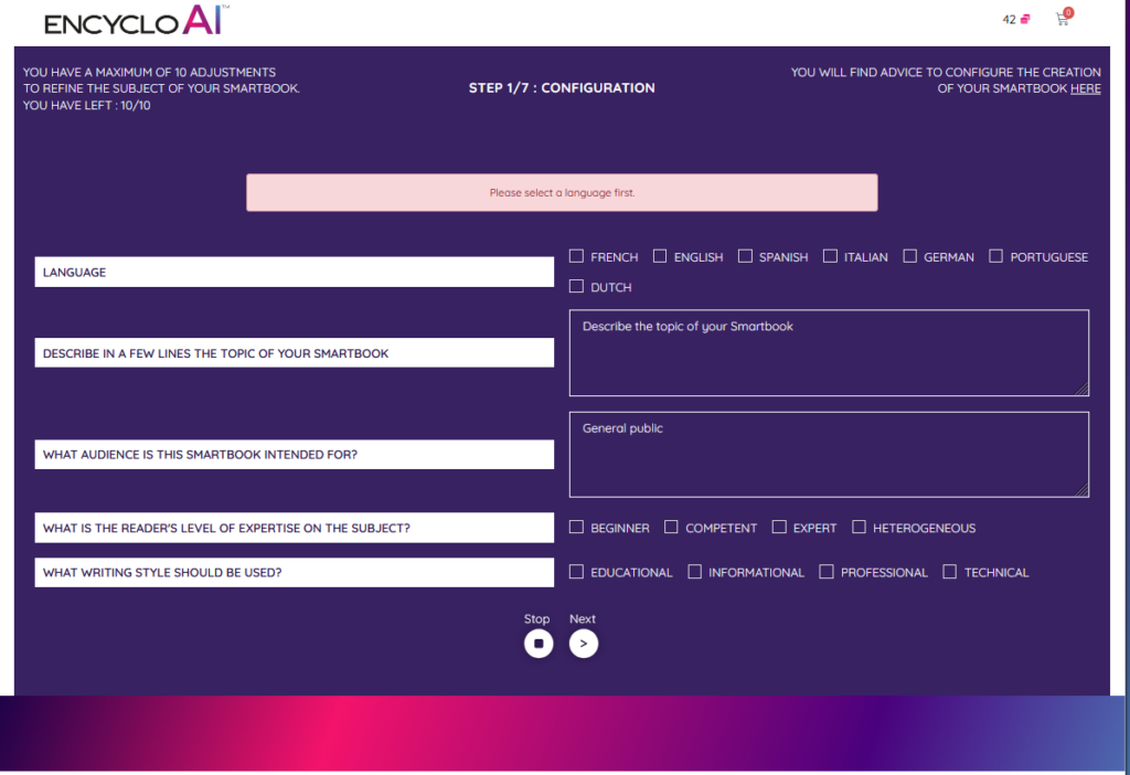 Create a SmartBook